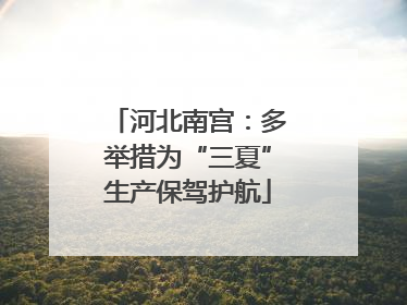 河北南宫：多举措为“三夏”生产保驾护航