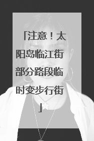 注意！太阳岛临江街部分路段临时变步行街