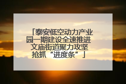 泰安低空动力产业园一期建设全速推进 文庙街道聚力攻坚抢抓“进度条”