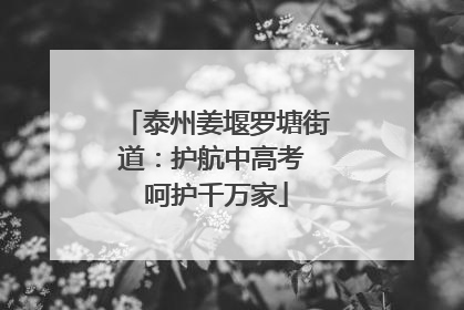 泰州姜堰罗塘街道：护航中高考 呵护千万家