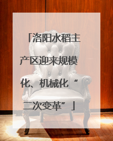 洛阳水稻主产区迎来规模化、机械化“二次变革”
