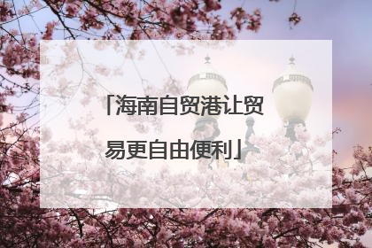 海南自贸港让贸易更自由便利