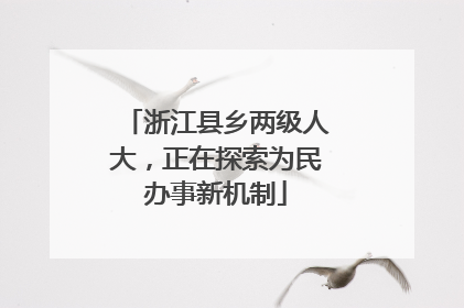 浙江县乡两级人大，正在探索为民办事新机制