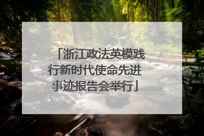浙江政法英模践行新时代使命先进事迹报告会举行