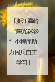 浙江温岭“曙光迷彩”小程序助力民兵自主学习