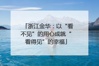 浙江金华：以“看不见”的用心成就“看得见”的幸福