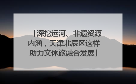 深挖运河、非遗资源内涵，天津北辰区这样助力文体旅融合发展