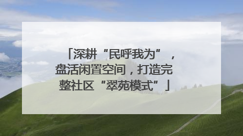 深耕“民呼我为”，盘活闲置空间，打造完整社区“翠苑模式”