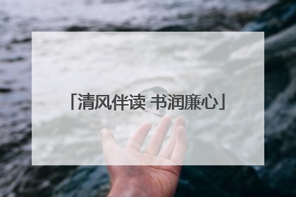 清风伴读 书润廉心