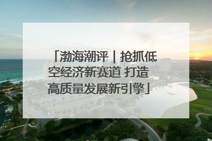 渤海潮评｜抢抓低空经济新赛道 打造高质量发展新引擎