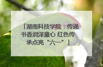 湖南科技学院：传递书香润泽童心 红色传承点亮“六一”