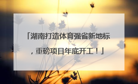 湖南打造体育强省新地标，重磅项目年底开工！
