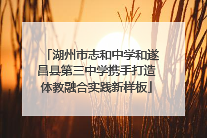 湖州市志和中学和遂昌县第三中学携手打造体教融合实践新样板