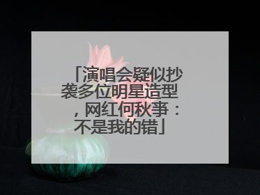 演唱会疑似抄袭多位明星造型，网红何秋亊：不是我的错
