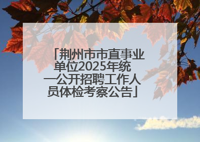 荆州市市直事业单位2025年统一公开招聘工作人员体检考察公告
