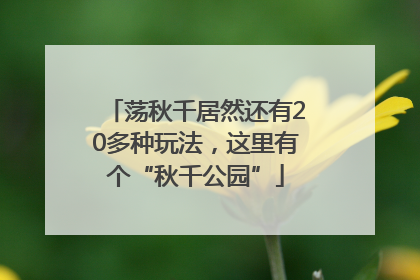 荡秋千居然还有20多种玩法，这里有个“秋千公园”