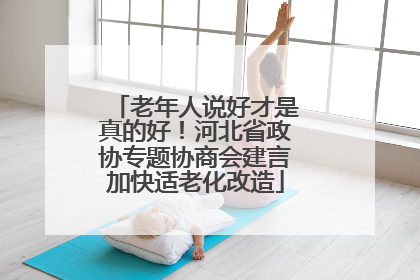 老年人说好才是真的好！河北省政协专题协商会建言加快适老化改造