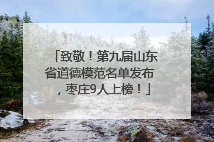 致敬！第九届山东省道德模范名单发布，枣庄9人上榜！