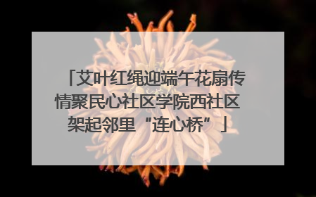 艾叶红绳迎端午花扇传情聚民心社区学院西社区架起邻里“连心桥”
