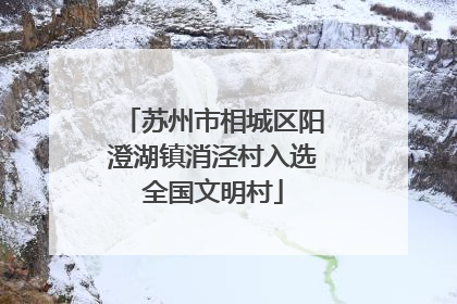 苏州市相城区阳澄湖镇消泾村入选全国文明村