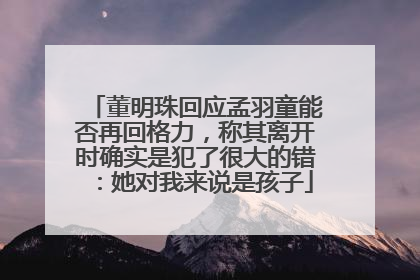 董明珠回应孟羽童能否再回格力，称其离开时确实是犯了很大的错：她对我来说是孩子