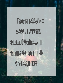 衡阳举办0-6岁儿童孤独症筛查与干预服务项目业务培训班