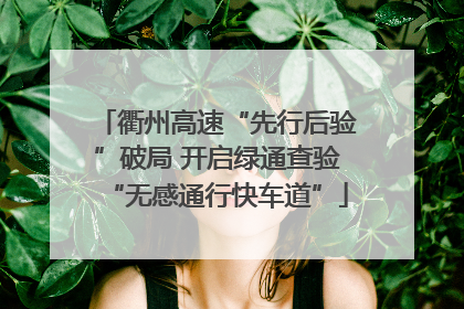 衢州高速“先行后验”破局 开启绿通查验“无感通行快车道”