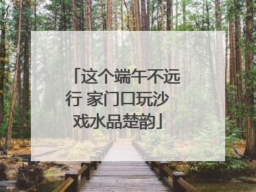 这个端午不远行 家门口玩沙戏水品楚韵
