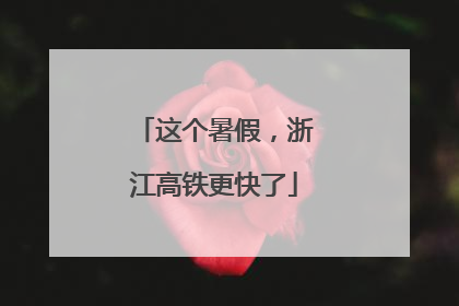 这个暑假，浙江高铁更快了