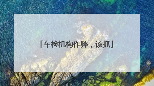 车检机构作弊，该抓