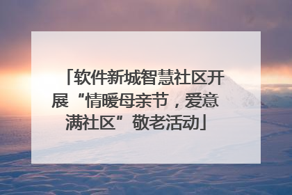软件新城智慧社区开展“情暖母亲节，爱意满社区”敬老活动