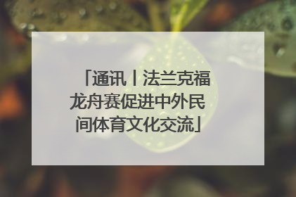通讯丨法兰克福龙舟赛促进中外民间体育文化交流