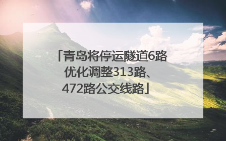 青岛将停运隧道6路 优化调整313路、472路公交线路