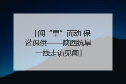 闻“旱”而动 保灌保供——陕西抗旱一线走访见闻