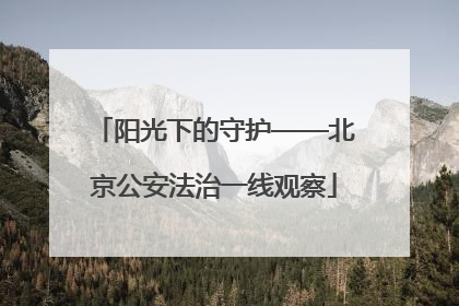 阳光下的守护——北京公安法治一线观察