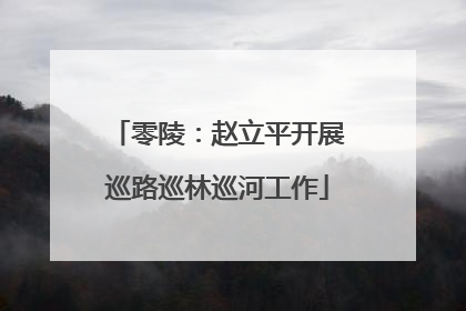 零陵：赵立平开展巡路巡林巡河工作