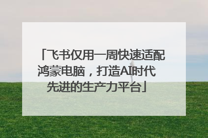 飞书仅用一周快速适配鸿蒙电脑，打造AI时代先进的生产力平台