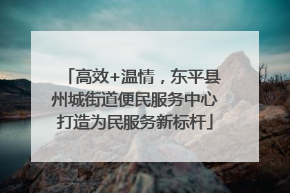 高效+温情，东平县州城街道便民服务中心打造为民服务新标杆