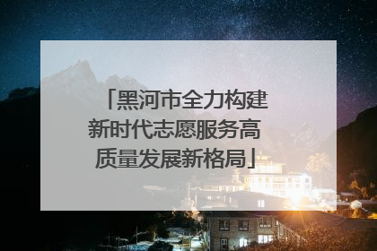 黑河市全力构建新时代志愿服务高质量发展新格局