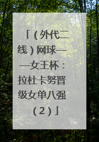 （外代二线）网球——女王杯：拉杜卡努晋级女单八强（2）