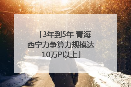 3年到5年 青海西宁力争算力规模达10万P以上