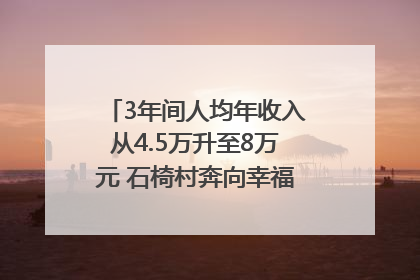 3年间人均年收入从4.5万升至8万元 石椅村奔向幸福好样子｜牵挂的村