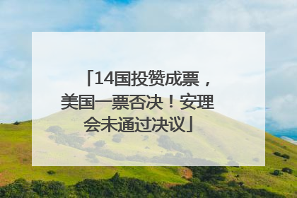 14国投赞成票，美国一票否决！安理会未通过决议