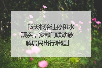 5天根治违停积水顽疾，多部门联动破解居民出行难题